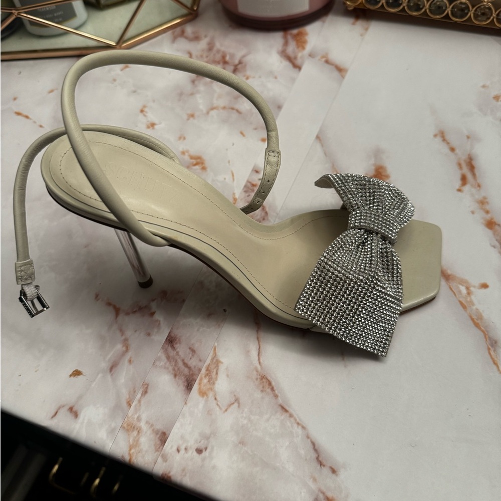 Schutz 4inch sandals with bling bow details